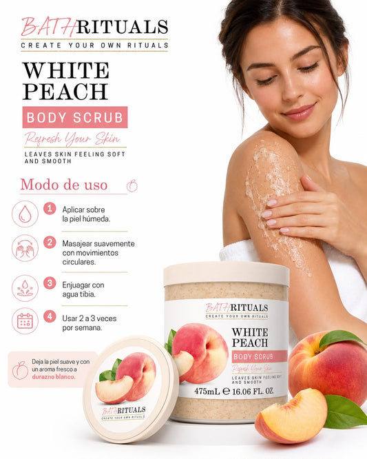 Creightons Bath Rituals – Exfoliante Corporal de Durazno Blanco 475 ml