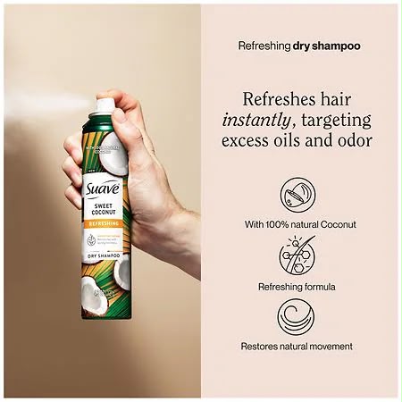 Suave Sweet Coconut Refreshing Dry Shampoo – Shampoo en Seco de Coco 121 g
