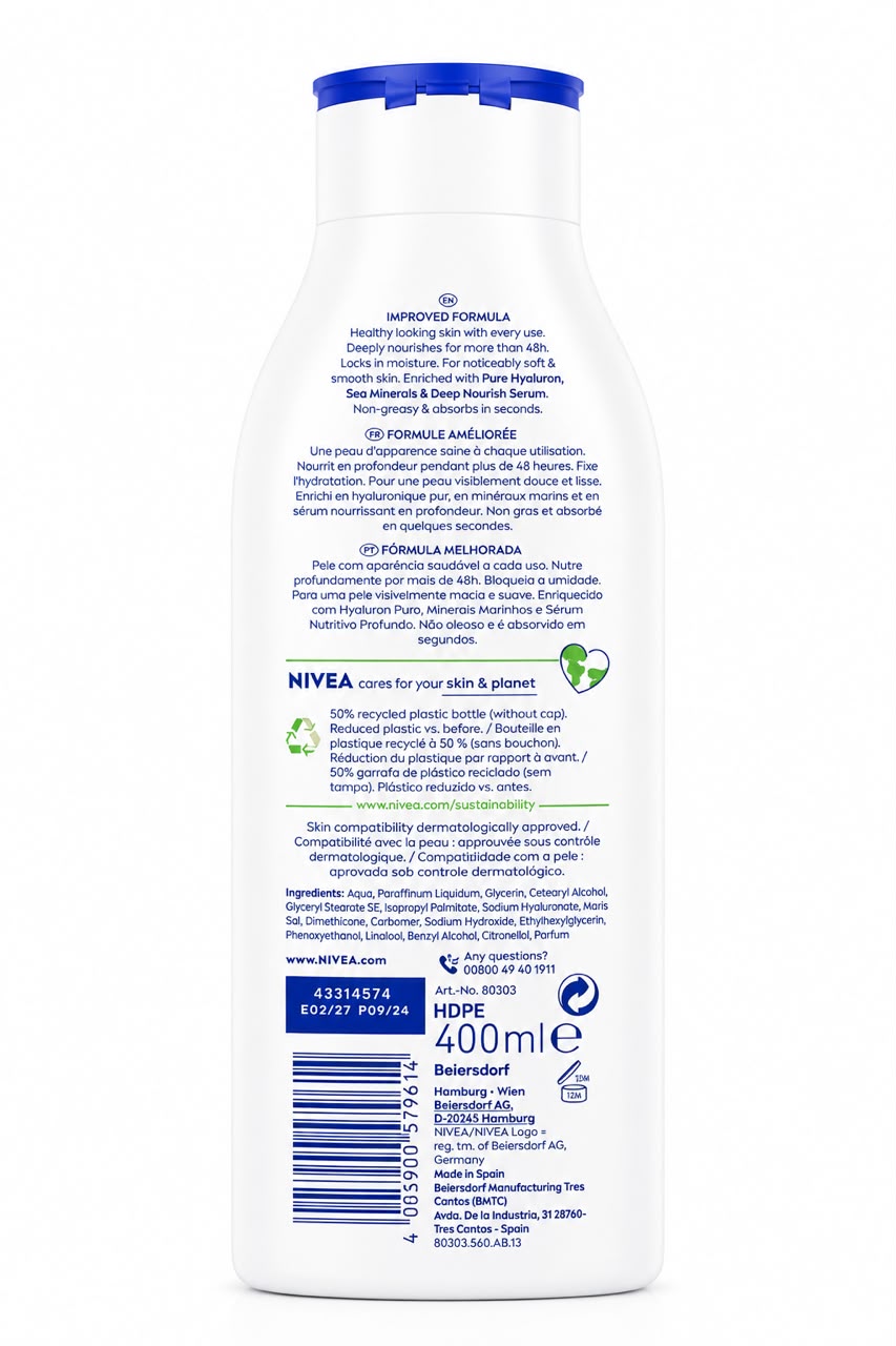 NIVEA – Loción Corporal Hidratante Express Hydration 48H+ 400 ml
