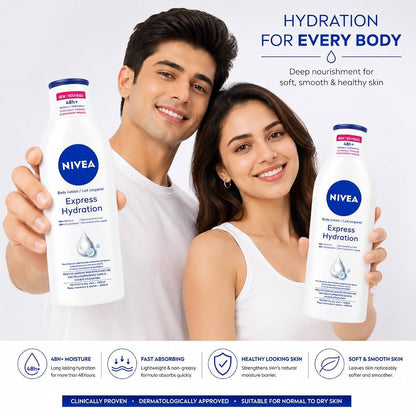 NIVEA – Loción Corporal Hidratante Express Hydration 48H+ 400 ml