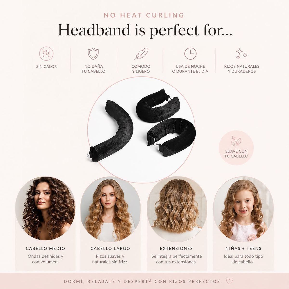 Heatless Curl Set – Set de Rulos sin Calor para el Cabello