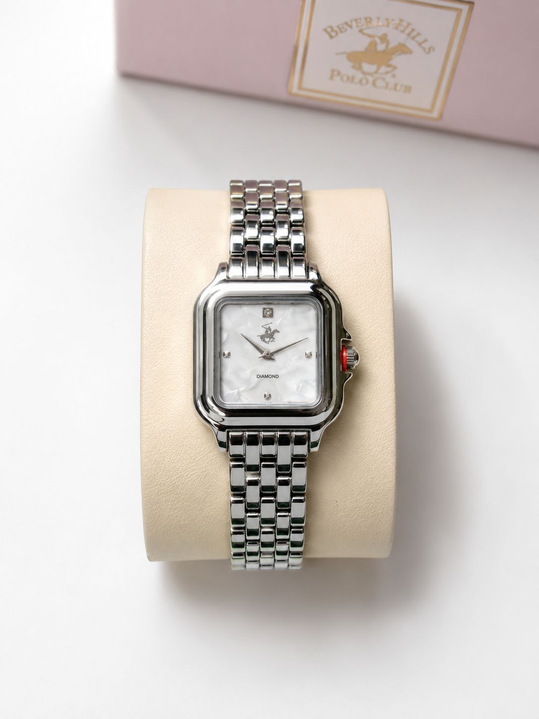 Beverly Hills Polo Club – Reloj de Mujer Plateado con Esfera de Nácar