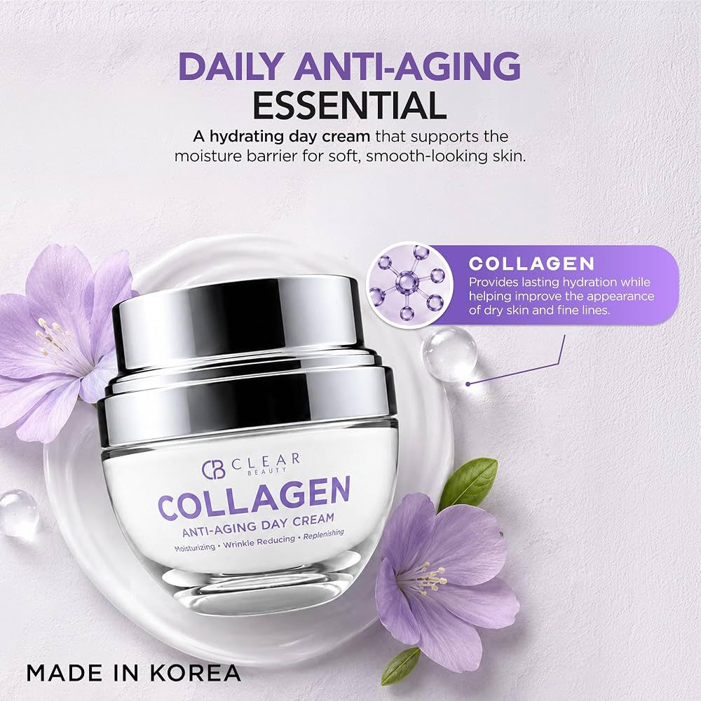 Clear Beauty – Crema Facial Hidratante de Día con Colágeno 50 ml