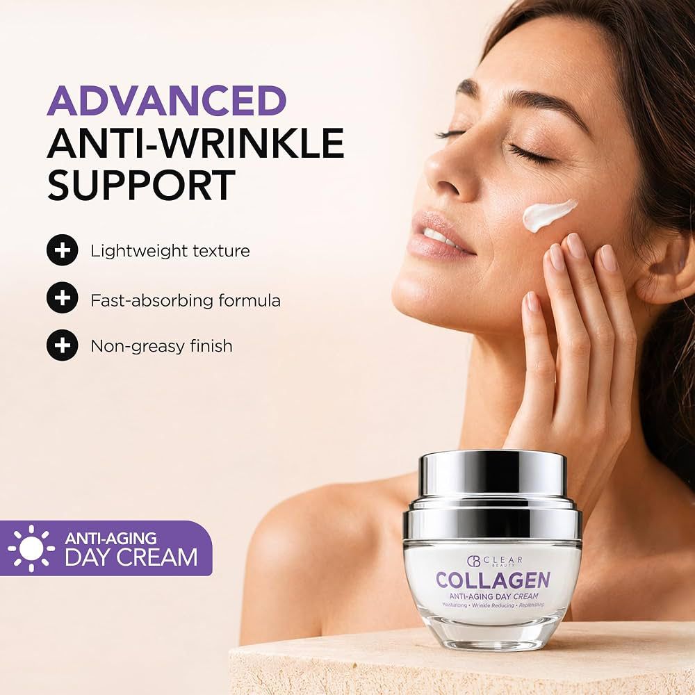 Clear Beauty – Crema Facial Hidratante de Día con Colágeno 50 ml