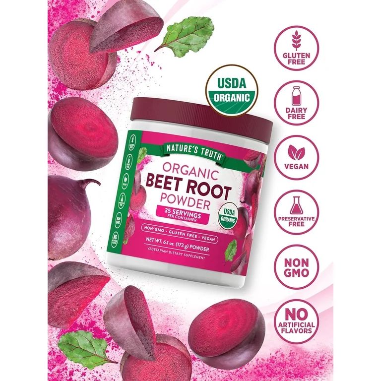 Nature’s Truth Organic Beet Root Powder – Polvo de Remolacha Orgánica 173 g