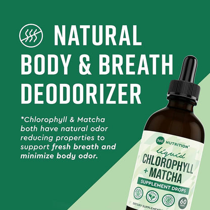 360 Nutrition – Clorofila Líquida + Matcha, 120 ml