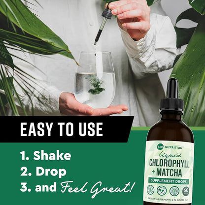 360 Nutrition – Clorofila Líquida + Matcha, 120 ml