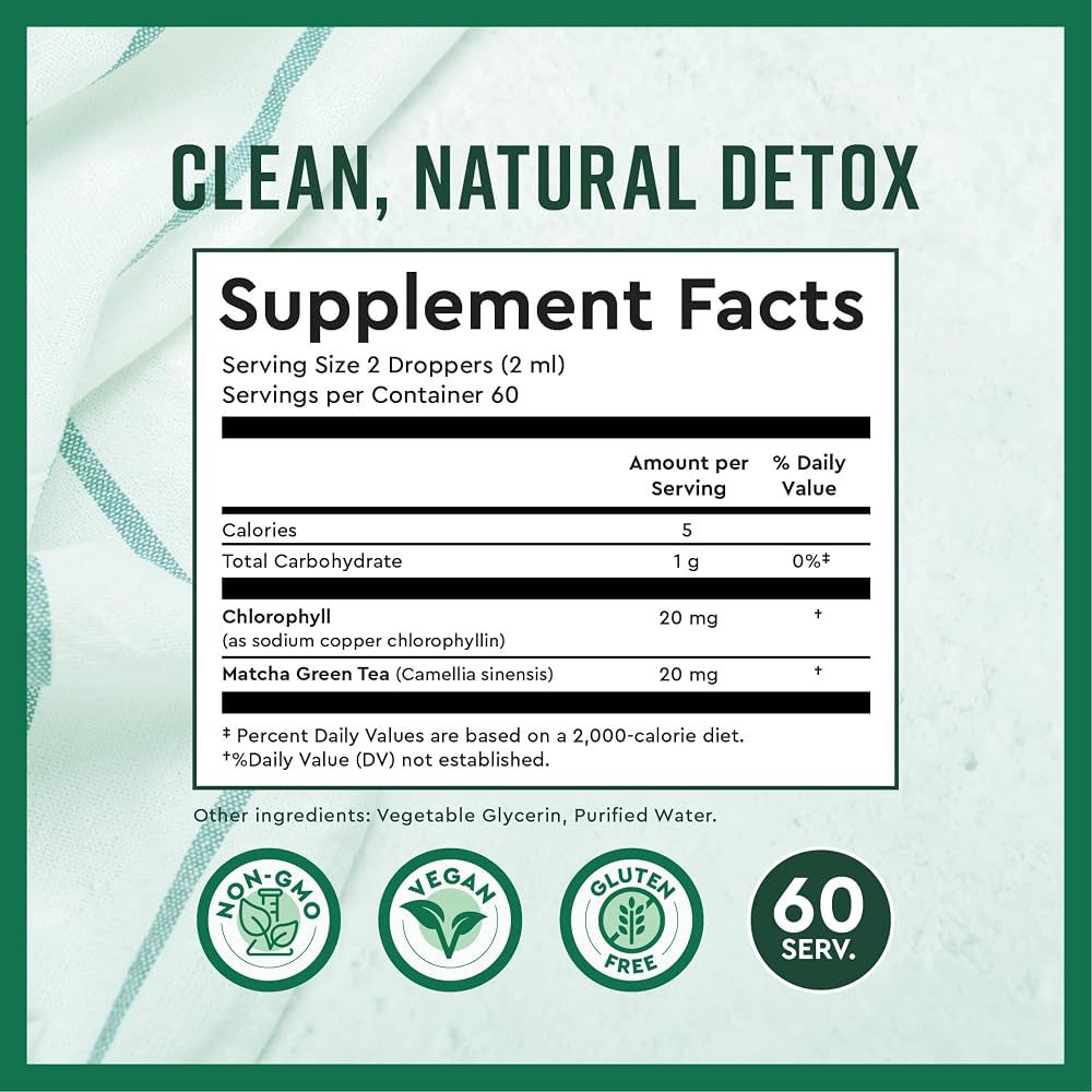 360 Nutrition – Clorofila Líquida + Matcha, 120 ml