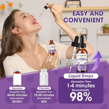 Greenpeople Magnesium Bacopa Monnieri Liquid Drops – Suplemento Líquido con PQQ y Azafrán 60 ml