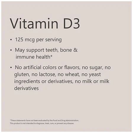 Walgreens Vitamin D3 – Suplemento Dietético 50 mcg 75 Softgels