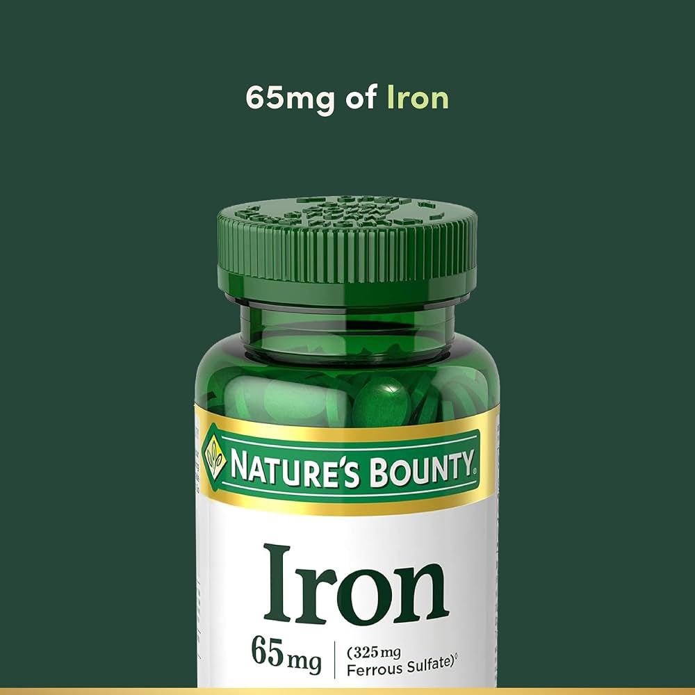 Nature’s Bounty Iron 65 mg – Suplemento Mineral de Hierro 100 Tabletas