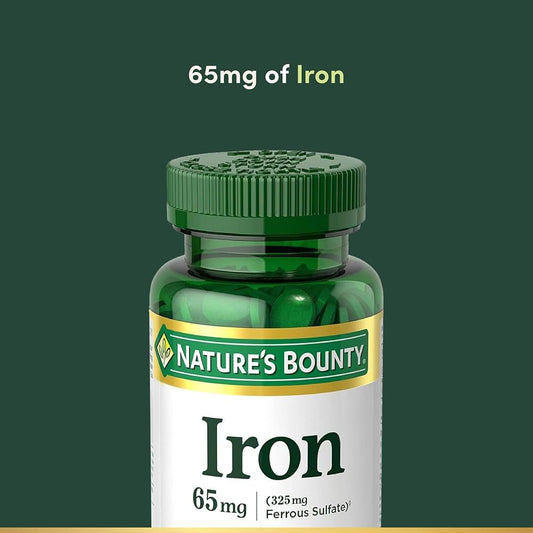 Nature’s Bounty Iron 65 mg – Suplemento Mineral de Hierro 100 Tabletas
