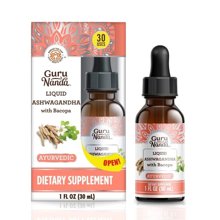 GuruNanda Liquid Ashwagandha with Bacopa – Suplemento Dietético Líquido 30 ml