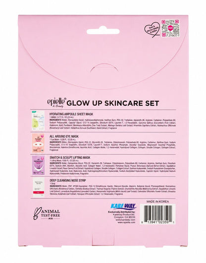 epielle Glow Up Skincare Set – Kit de Mascarillas Coreanas para Cuidado Facial