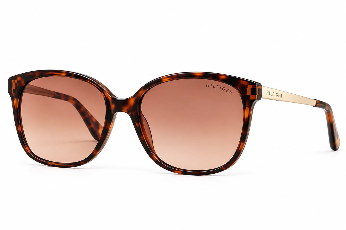 Tommy Hilfiger – Lentes de Sol Redondeados Carey con Lente Rosa Degradado