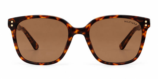 Tommy Hilfiger – Lentes de Sol Cuadrados Carey con Lente Marrón