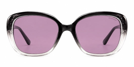 Tommy Hilfiger – Lentes de Sol Oversized Negros Degradados con Lente Morado