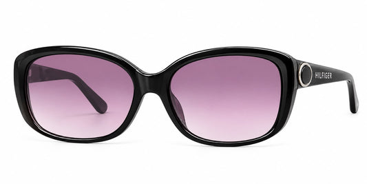 Tommy Hilfiger – Lentes de Sol Negros con Lente Morado Degradado