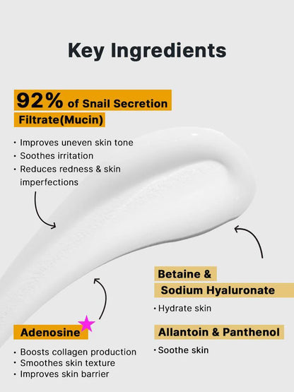 COSRX – Crema Facial Hidratante con 92% Mucina de Caracol